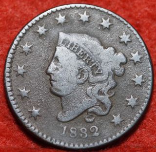 1832 Coronet Head Large Cent S/h photo