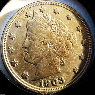 1903 Liberty V Nickel Higher Grade Details But Scratched & Piercing Attempts photo
