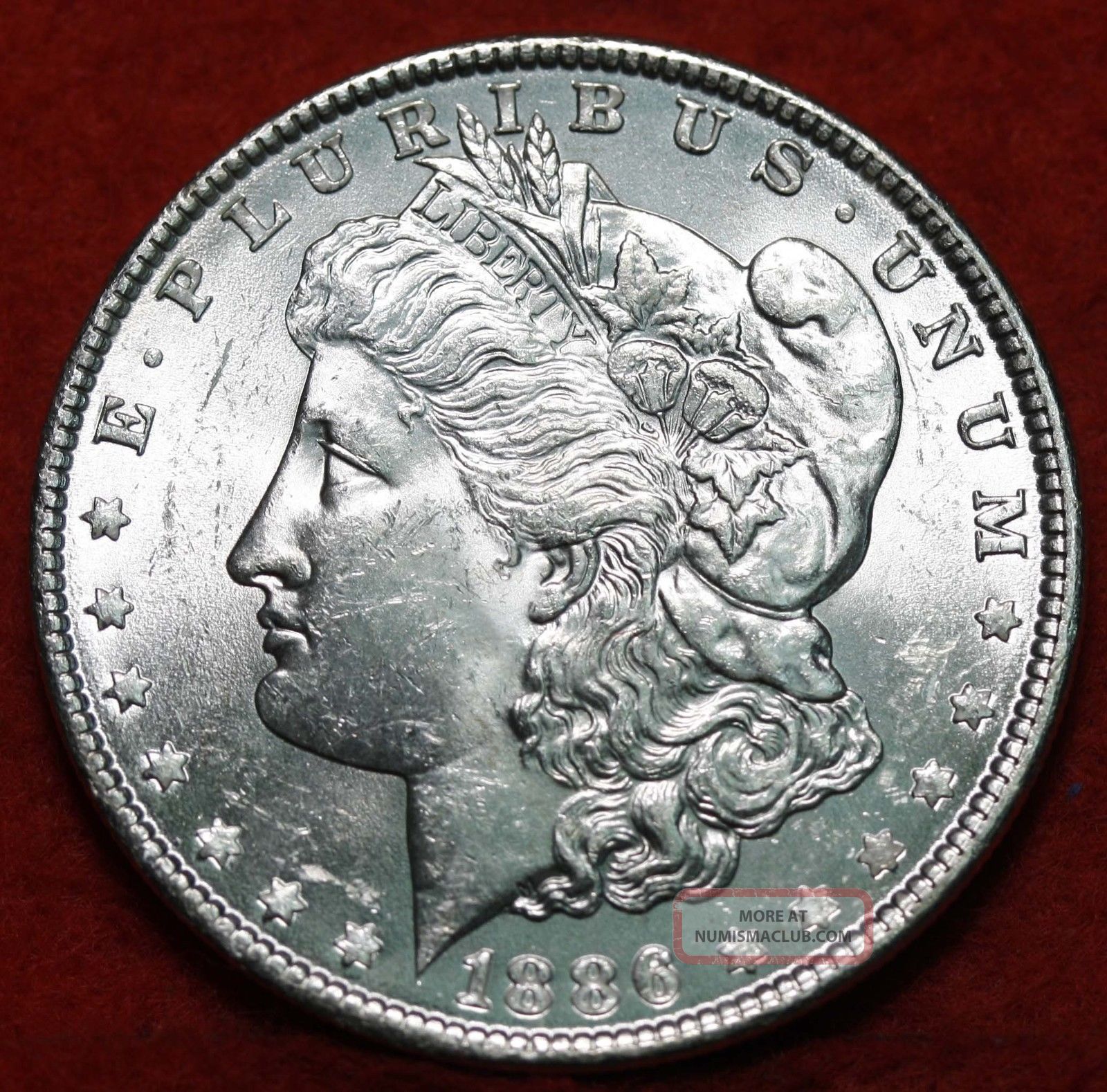 Uncirculated 1886 Silver Morgan Dollar S/h