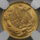 1873 Open 3 Type 3 Indian Princess Large Head Gold Dollar $1 Ms 62 Ngc Gold photo 3