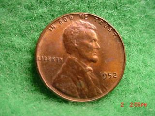 1952 Lincoln Cent,  Uncirculated Red Korean War photo