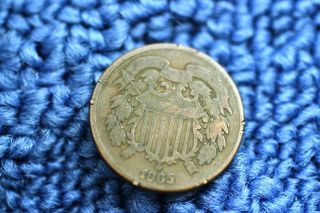 1865 Two Cent Piece Item 341 photo