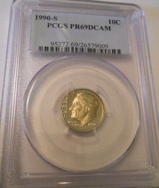 1990 - S Roosevelt Dime Pr69dcam Pcgs Proof Certified Id:43a photo
