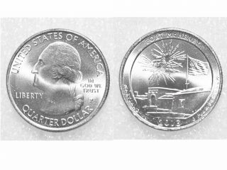 2013 - P 25c Fort Mchenry Np America The Quarter [md] Us Coin photo