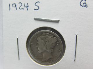 1924 S 90% Silver Mercury Dime photo