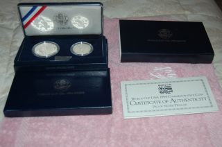 1994 Us World Cup Commemorative Proof Silver Dollar And Half Dollar photo