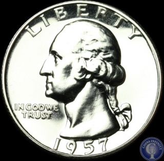 1957 Silver Washington Gem Proof Strike Quarter Frosty Us Coin 3 photo