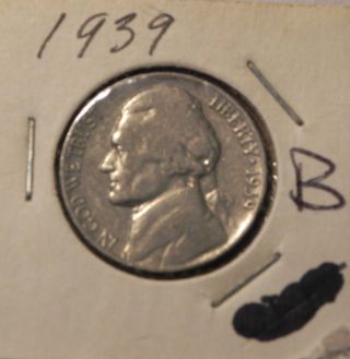 1939p Us Jefferson Nickel - Coin B - - Vf To Ef photo