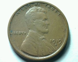 1919 - S Lincoln Cent Penny Extra Fine Xf Extremely Fine Ef Dealer Bid photo