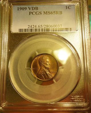 1909 - Vdb Pcgs Ms 65 Rb Lincoln Cent.  Piece photo