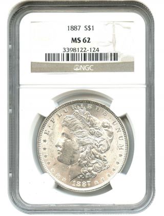 1887 $1 Ngc Ms62 Morgan Silver Dollar photo