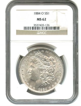 1884 - O $1 Ngc Ms62 Morgan Silver Dollar photo
