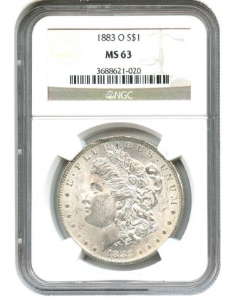 1883 - O $1 Ngc Ms63 Morgan Silver Dollar photo
