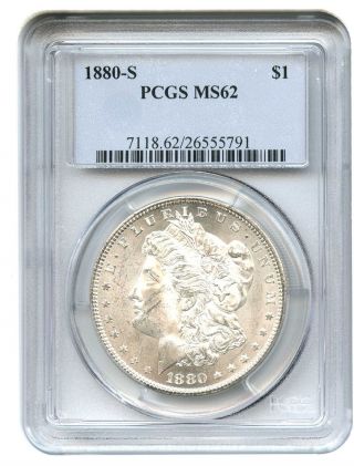 1880 - S $1 Pcgs Ms62 Morgan Silver Dollar photo