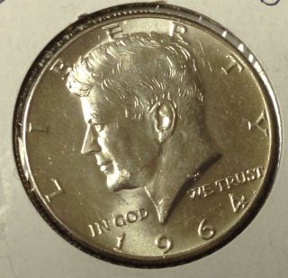 T452 : 1964 - P Choice Bu Unc Silver Kennedy Half Dollar Coin :fairhouse photo