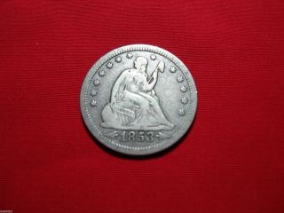 Quarter Seated Liberty1853 Coin 90 % Silver Seated Liberty photo