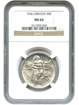 1936 Oregon 50c Ngc Ms66 Silver Classic Commemorative photo