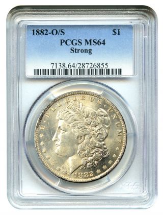 1882 - O/s $1 Pcgs Ms64 Morgan Silver Dollar photo