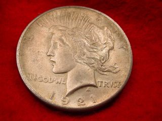 1921 Peace Dollar Gem Bu Key Date Coin 12 photo
