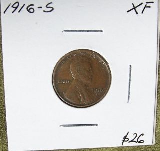 1916 S Lincoln Cent Xf (grading By Third Part) Extremely Fine – Very Light Wear photo