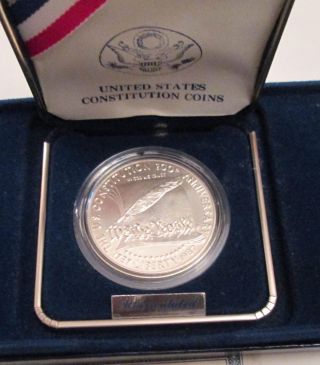 1987 Constitution Commemorative Silver Dollar Proof With Us photo