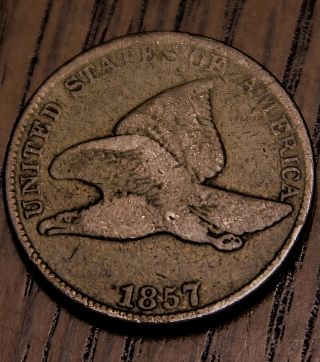 1857 Flying Eagle Cent Xf Details photo
