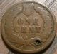 1875 Indian Head Cent Solid Major Details Holed 1026 Small Cents photo 1