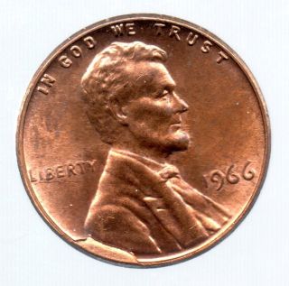1966 Lincoln Cent Cud Error Listed Lc - 66 - 1 photo