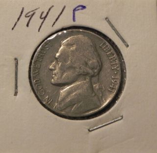 1941p Us Jefferson Nickel - - G To Vg photo