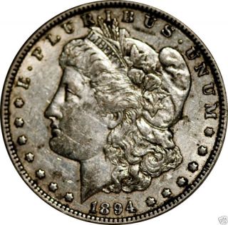 1894 - O $1 Silver Morgan Dollar Au50 Det Anacs Certified photo