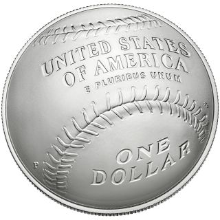 At Mint2014 P National Baseball Hall Of Fame Proof Curved Silver Dollar photo