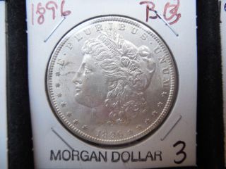 1896 90% Silver Morgan Dollar Bu 3 photo