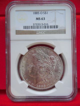 1885 - O Silver Morgan Dollar Graded Ngc 63 photo