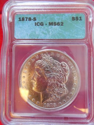 1878 - S 90% Silver Morgan Dollar Graded Igc Ms - 62 photo