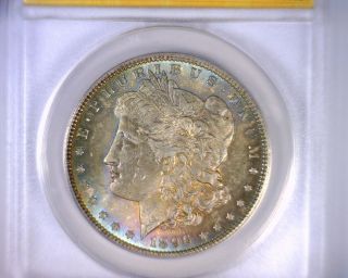 Ms63 Anacs Beautifully Toned 1896 Vam 1 Morgan Silver Dollar U.  S.  Coin 1896 photo