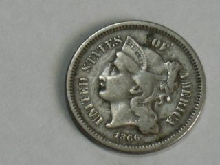 1866 Three Cent Nickel (fine) 4991 photo