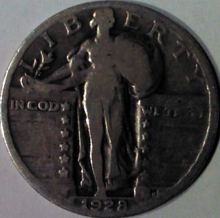 1928 Standing Liberty Quarter 90% Silver Coin/ photo