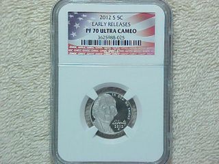 2012 S Proof Early Release Jefferson Nickel Coin Ngc Graded Pf70 Ultra Cameo photo