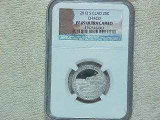 2012 S Proof Chaco Culture Park Clad Quarter Ngc Graded Pf69 Ultra Cameo photo