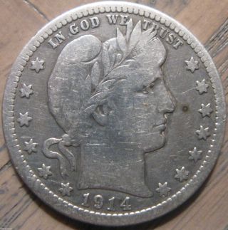 1914 - D Barber Quarter Mid - Grade All Letters In Liberty Are At Least Partial photo