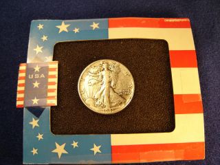 N.  569 1943 Liberty Walking Half Dollar 90% Pure Silver {lightly Circulated} photo