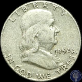 1954 P Silver Franklin Half Dollar Us Coin 5 photo