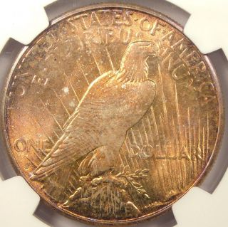 1922 - S Peace Silver Dollar Ngc Ms63 - Rainbow Coin photo