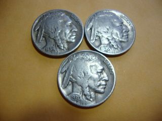 3 Full Dated Buffalo Nickel 1936 - S 1936 1930 photo