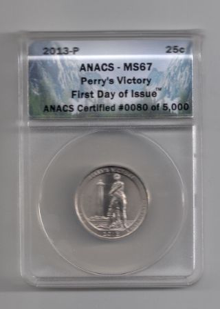 2013 - P Anacs Ms67 Perrys Victory First Day Of Issue photo