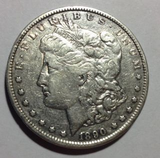 1890 - S $1 Morgan Silver Dollar Vf - Xf Coin photo