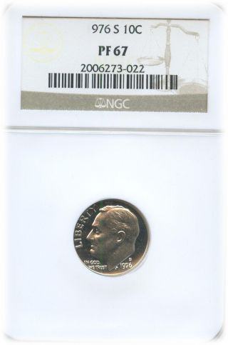 1976 - S Roosevelt Dime Pf 67 | Ngc Graded photo