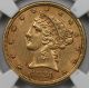1881 Liberty Head Half Eagle Gold $5 Au 58 Ngc Gold photo 2