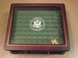 Us State Quarters Box Engraved And Locked Box photo