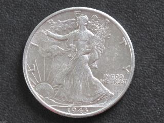 1943 - P Liberty Walking Half Dollar 90% Silver U.  S.  Coin D6512 photo